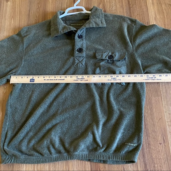 Field & Stream Olive Green 1/3 Button Fishing Utility Sweater Size Large - Picture 6 of 13